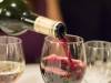 Red wine, being poured
